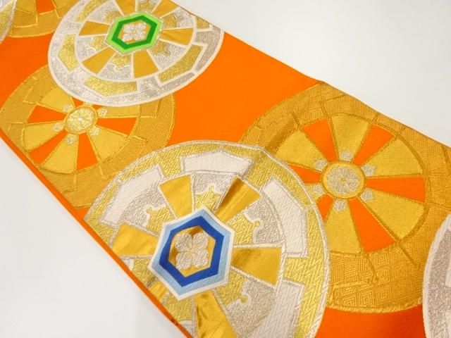 リサイクル　源氏車模様織出し袋帯